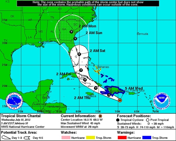 Tormenta Chantal se aleja de República Dominicana, pongámos a trabajar de nuevo