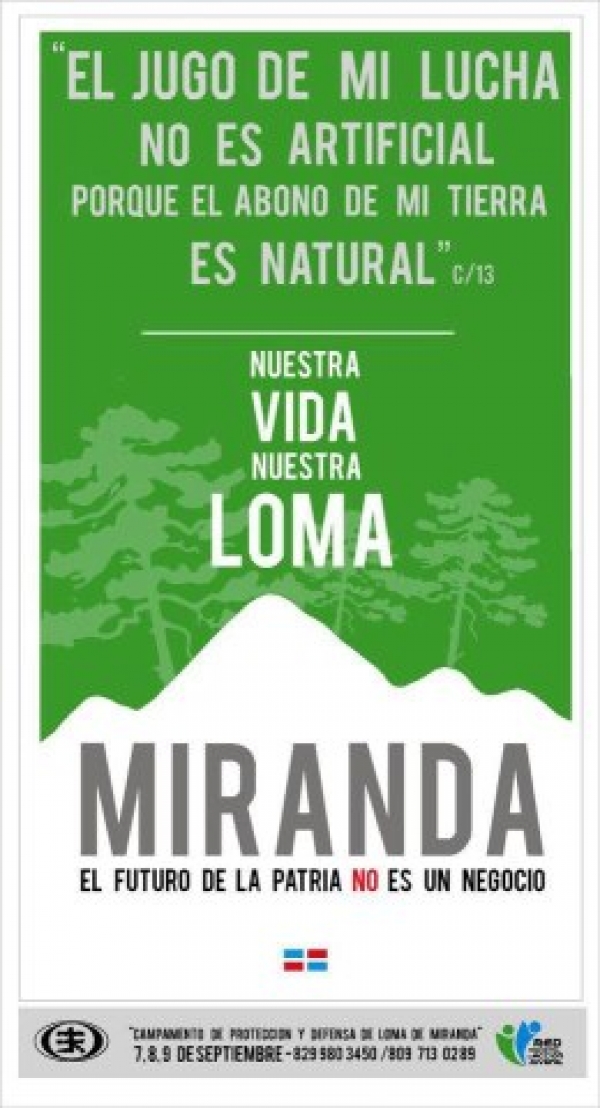 Jóvenes acamparán en Loma de Miranda demandando su protección y rechazando explotación