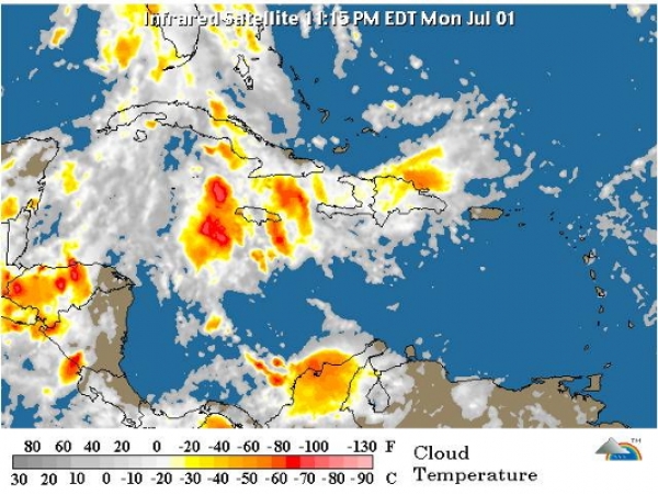 Onamet mantiene alerta para cinco provincias