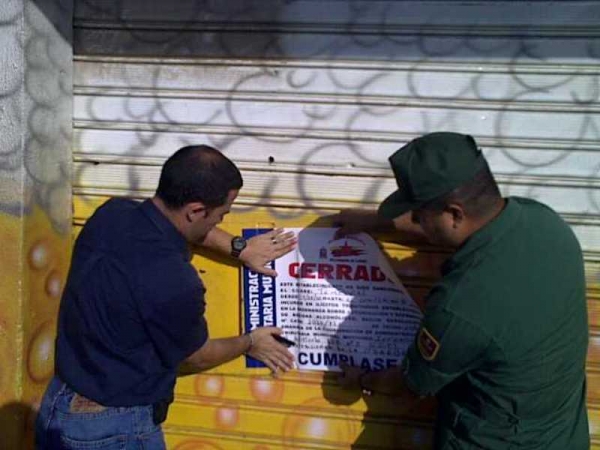 cierre de centro de bebidas alcoholicas