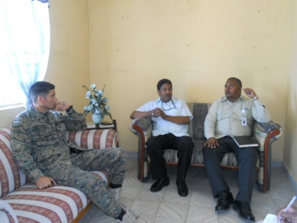 El ingeniero Pedro Peña Rubio, Juan Bautista y el teniente coronel Milton Castillo Nolasco.
