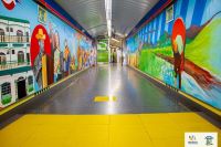 Los realizadores de los murales, que impactaron a los viandantes del metro, fueron Gersón Rodríguez, Taína Almodóvar, Jeannette Alfau y Luis Alejandro Núñez Taveras.