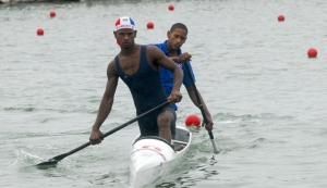 Atletas dominicanos de canotaje. 